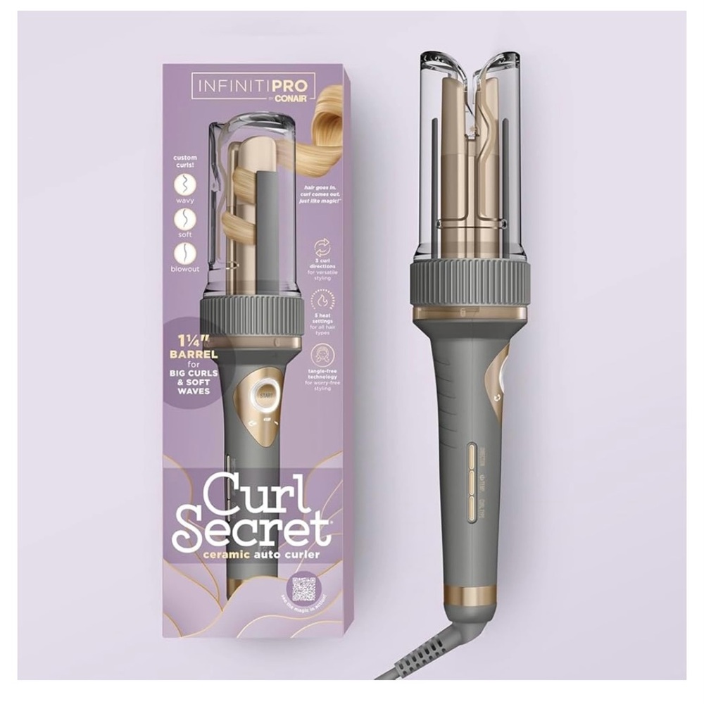 InfinitiPRO by Conair Curl Secret Ceramic Auto Curler - Gray & Gold
